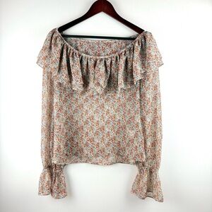 Wayf Ditsy Floral Ruffle Fairy Peasant Blouse Bohemian Nordstrom Festival Medium